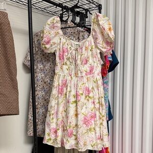 Blu Pepper Pink and White Summer dress size small